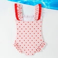 thumbnail image 5 of Gubotare Kids Swimsuits Toddler Baby Girls Swimsuit Infant One Piece Bathing Suits Cute Dinosaur Beach Wear Sunsuit Ruffle Swimwear 4T 5T (Pink,4-5 Years), 5 of 8