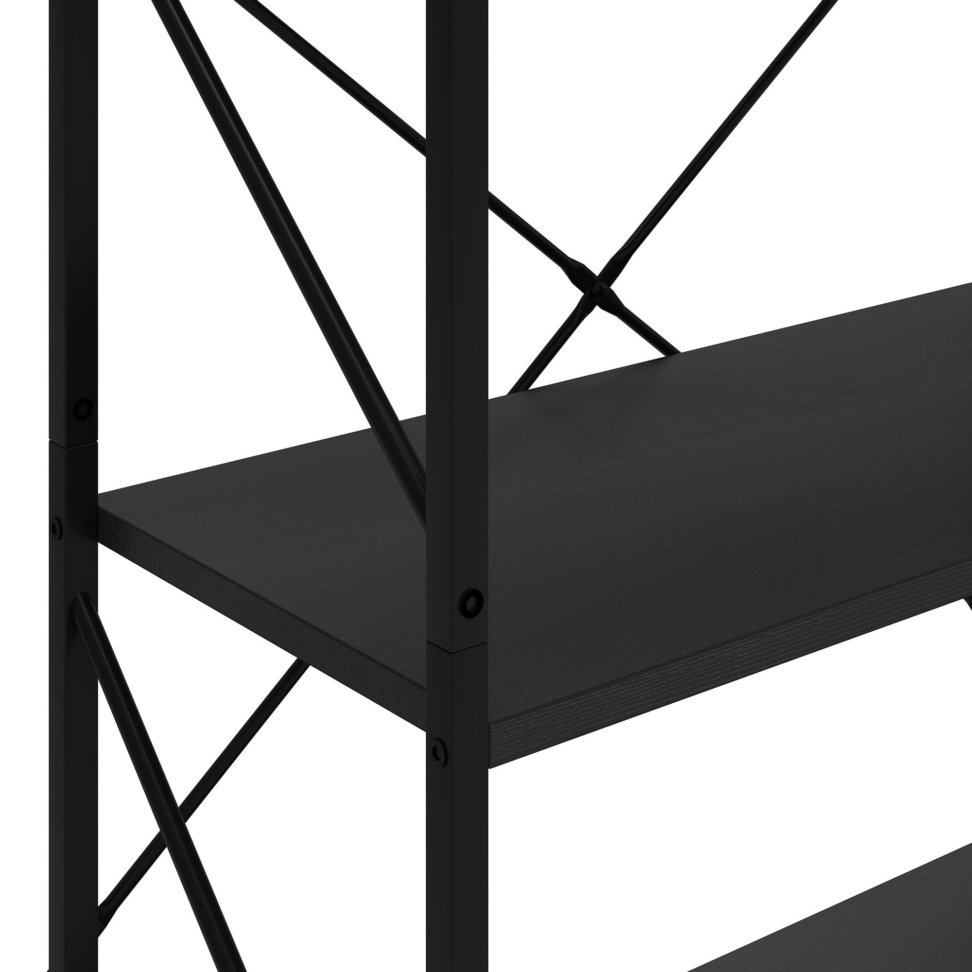 Uforic 5 Tier Bookshelf, Classic Home Office Bookcase Storage Organizer, Free Standing Book Rack,Black