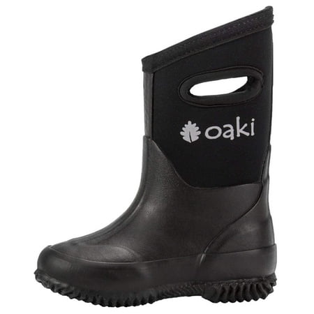 Image of Oakiwear Kids Rain Boots For Boys Girls Toddlers Children Black