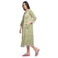thumbnail image 2 of Moomaya Printed Knee Length Cotton Lace Border 3/4th Sleeve Night Gown For Women, 2 of 6