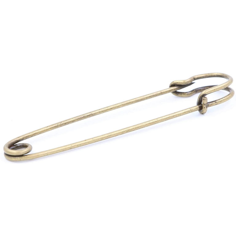 Tool Gadget 10 Pcs 5 Super Large Safety Pins Stainless Steel, Silver Huge Pins