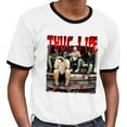thumbnail image 2 of Horror Halloween Thug Life Ringer Tee Shirt Unisex Large White/Black, 2 of 5