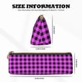 thumbnail image 4 of Xecao Purple Black Buffalo Plaid Print Leather Pencil Case -Stationery Bag Pen Holder for Work & Office, 4 of 5