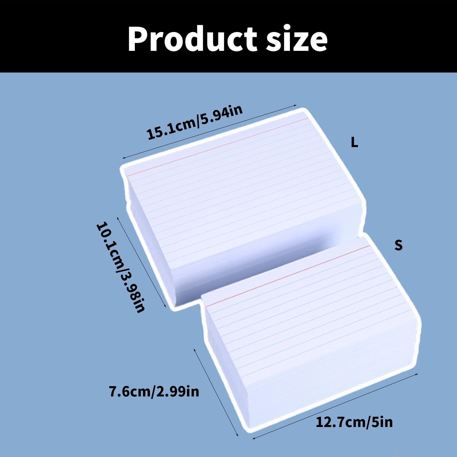 RUISINERY 300 Sheets Indexed Cards Lined Vocabulary Cards Presentation Cards Learning Flashcards School Supplies for Student