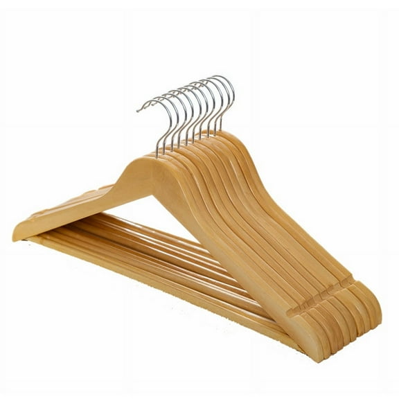 Rowsily Wood Shirt Dress Clothes Hangers, 10 Pack