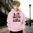 thumbnail image 2 of 100 Days of School Sweatshirt for Kids - Boys Girls Letter Graphic Long Sleeve Preppy Back to School Hoodie, 2 of 4