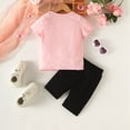 thumbnail image 5 of Mercatoo Toddler Baby Girls Summer Set Print Short Sleeve T Shirt Tops Shorts Clothes 2Pcs Cute Kids Casual Outfits, 5 of 6