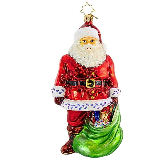 Christopher Radko Company 6.50In On The Lookout, Glass, Ornament Christmas Santa 1015188