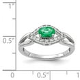 thumbnail image 5 of 14K White Gold Diamond & Emerald Ring Size 7, 5 of 6