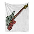 thumbnail image 1 of Music Soft Flannel Fleece Blanket, Bass Guitar Rock and Roll Logo Retro Festival Funky Art Show Performance Illustration, Cozy Plush for Indoor and Outdoor Use, 50" x 60", Multicolor, by Ambesonne, 1 of 5