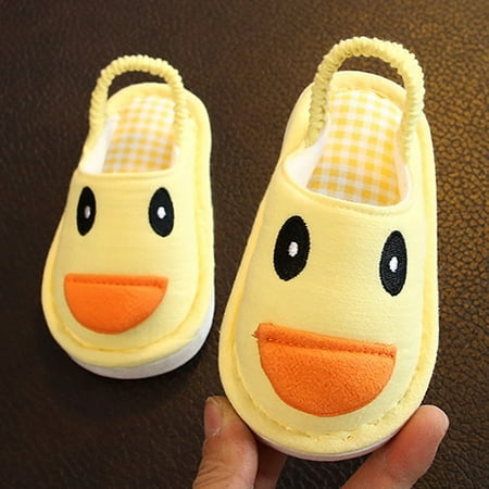 

kpoplk Sandals For Boys Children Shoes Flat Soft Cotton Sandals Indoor Cartoon Comfortable Soft Linen Toddler Girls Shoes(Yellow)