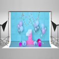 thumbnail image 1 of EREHome Polyester Fabric 5x7ft Green Brick Wall Photography Backdrops Colorful Balloon and Lantern Backdrops for Studio Photo, 1 of 2