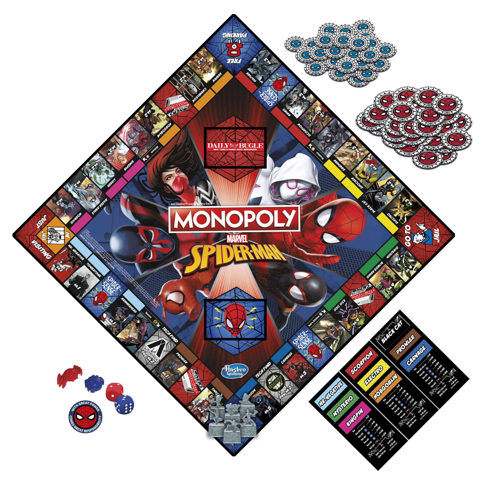 Monopoly: Marvel Spider-Man Edition Board Game for Kids and Family Ages 8 and Up, 2-6 Players