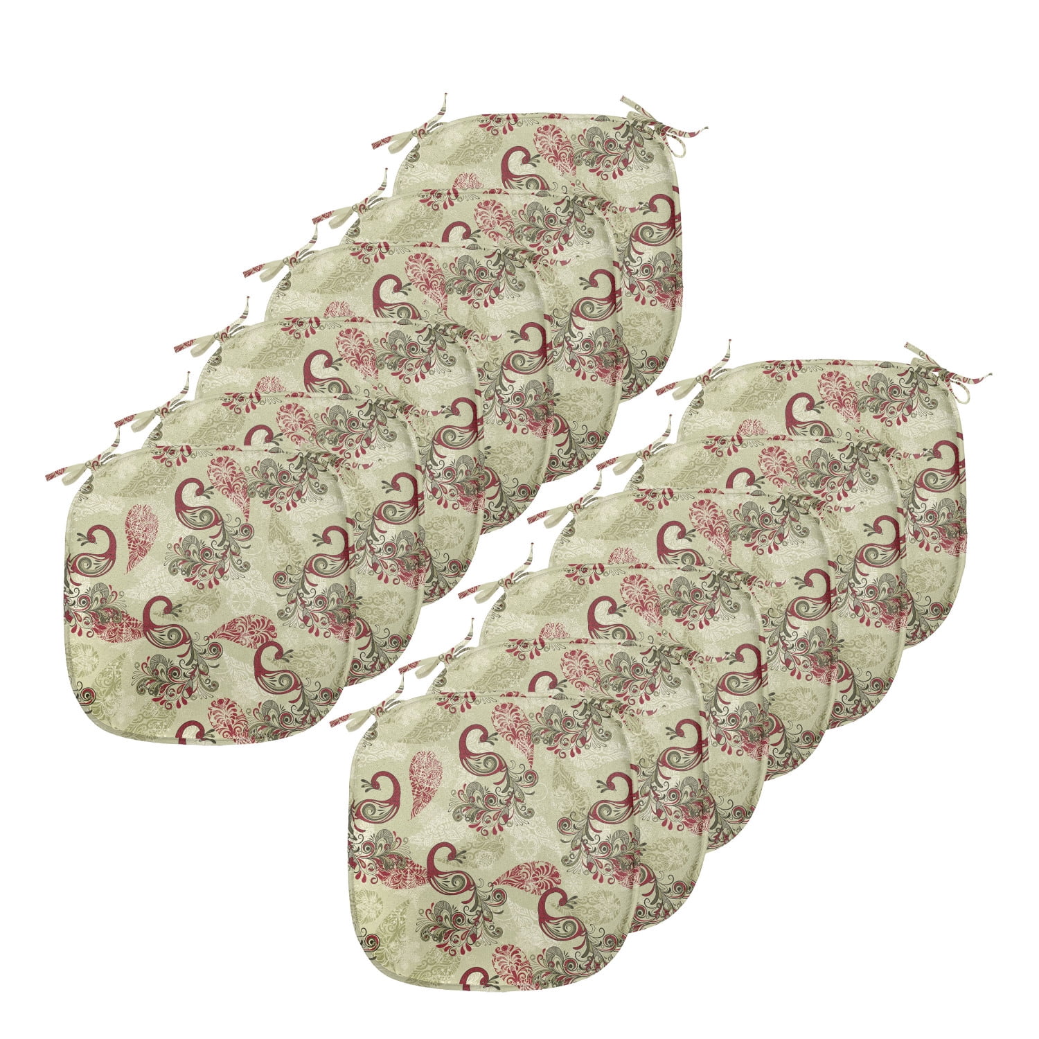 Peacock Chair Seating Cushion Set of 12, Winter Pattern Peacocks