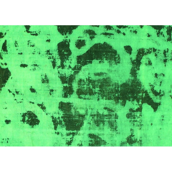 Ahgly Company Indoor Rectangle Abstract Green Modern Area Rugs, 8' x 12'