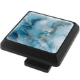 thumbnail image 2 of HemaKayy 3 Pack 1.45" Decorative Cabinet Knobs - Stylish ABS Glass Black Handles for Kitchen, Bedroom, & Home Furniture Decor - Durable & Elegant - Unique Marble Design, 2 of 7