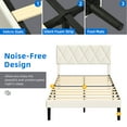 thumbnail image 6 of DEXTRUS Queen Upholstered Bed Frame with Adjustable Headboard, Beige, 6 of 8