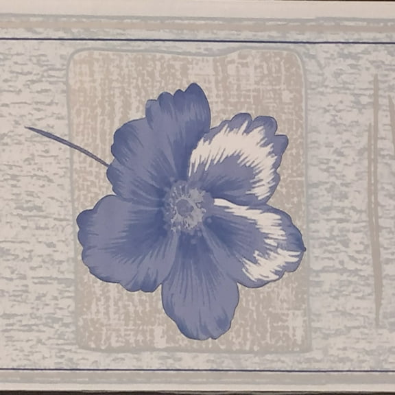 Dundee Deco Peel and Stick Self Adhesive Wallpaper Border - Flowers in Brown Squares Floral, 33 ft x 4 in