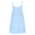 thumbnail image 4 of Wdgfv Womens Casual Summer Spaghetti Strap Smocked A Line Beach Vacation Sun Dress Above The Knee, 4 of 7
