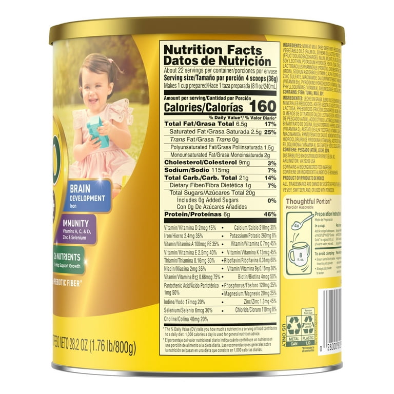 NIDO Excella Gold Original Toddler Milk Beverage Powder Mix, 28.2