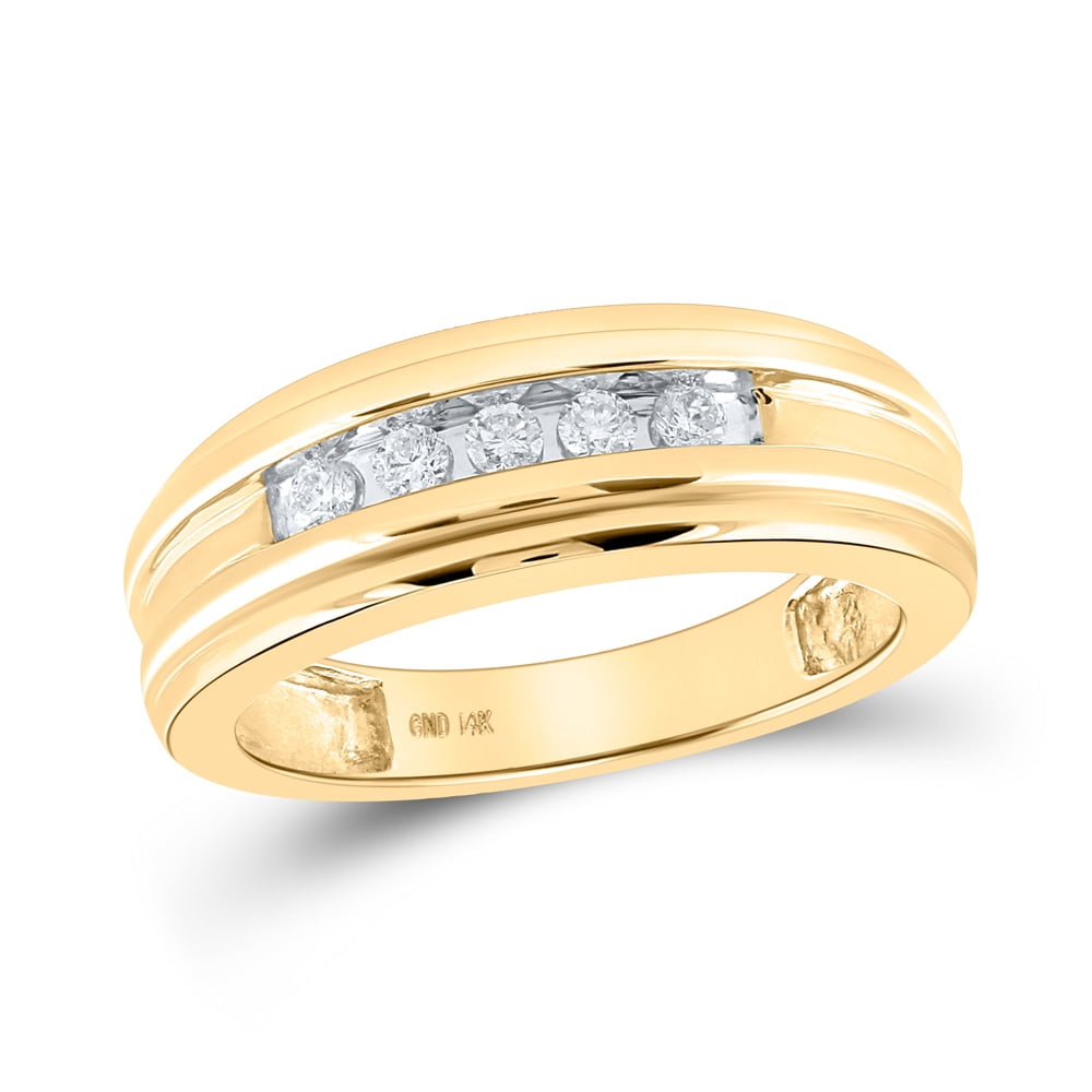 Diamond Wedding Band in 14K Yellow Gold 1/10 cttw, G-H,I2-I3 Size-12.5