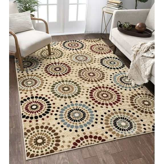 Well Woven Barclay Orchid Fields Modern Geometric Ivory 5'3" x 7'3" Area Rug