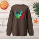 thumbnail image 5 of Sudadera gruesa de cuello redondo con estampado de cabeza de calavera divertida de Halloween a la moda para mujer Top de manga larga Fridja  fjkfkj5996, 5 of 7