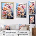 thumbnail image 4 of Designart "Seasonal Blooms Multicolored Flowers on Blue II" Floral Floater Framed Canvas Print, 4 of 7