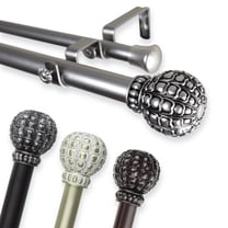 1" Dia Adjustable Jolina Double Curtain Rod 120-170 inch Mahogany