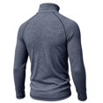 thumbnail image 5 of TOUMENY Men Half Zip Sweater Long Sleeve Slim Casual Knit Pullover Stand Collar Solid Raglan Fall Winter Workout Tops Navy XXXL, 5 of 6