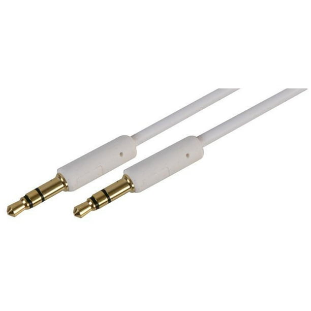 PRO SIGNAL Slim 3.5mm Stereo Jack Plug to Plug Lead, 7.5m White