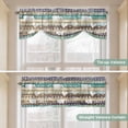 thumbnail image 5 of Tie Up Valance Curtain for Kitchen, Retro Blue Brown Wooden Plank Rod Pocket Short Curtains Adjustable Tie-Up Shade Valances, Farm Chicken Cow Pig Window Treatment for Bathroom Living Room Bedroom, 5 of 9
