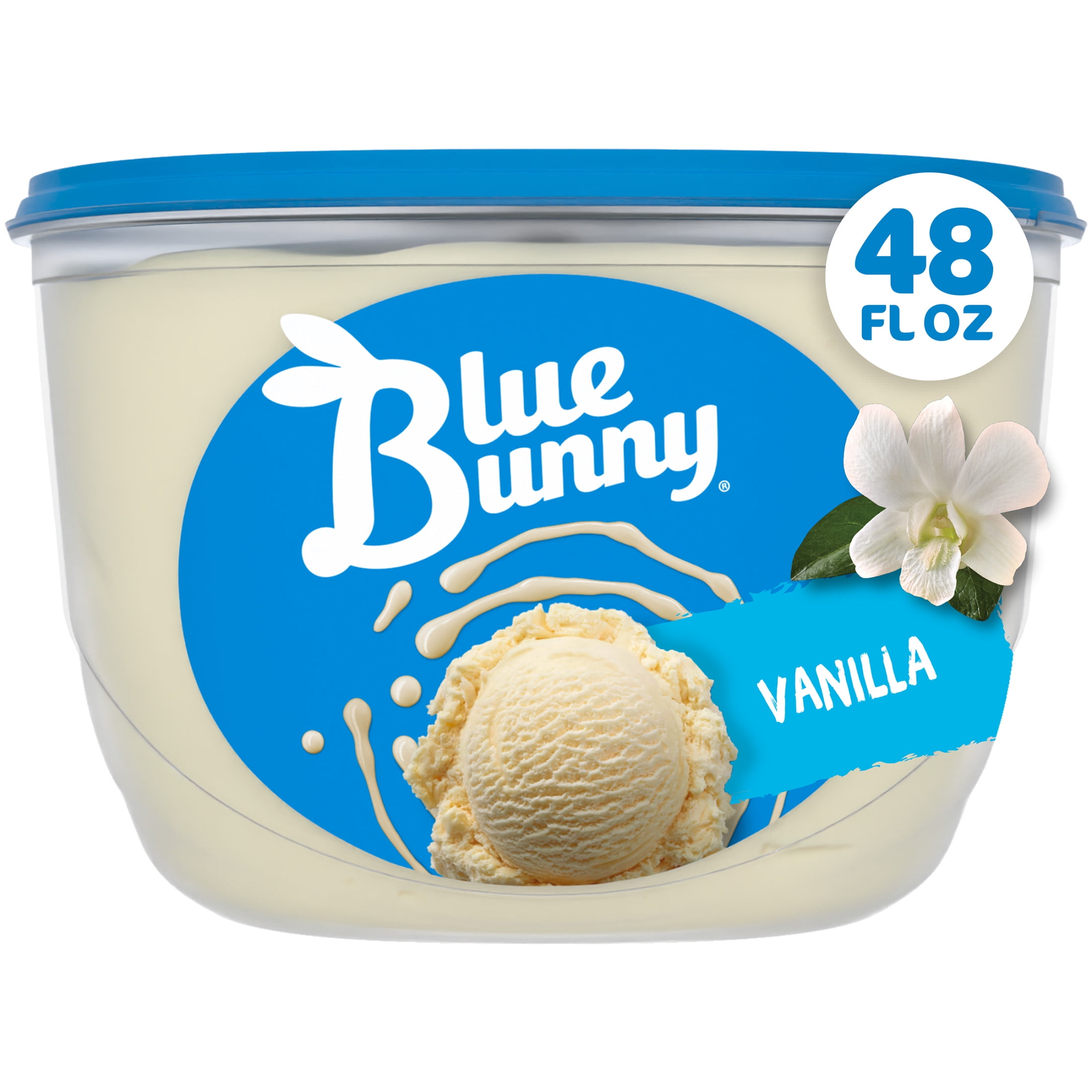 Blue Bunny Vanilla Flavored Premium Frozen Dessert, 48 fl oz