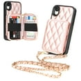 thumbnail image 5 of iPhone XR Wallet Case and Cover, Allytech Zipper Case with Card Holder Slot Crossbody Chain Strap Handbag Purse Wrist Strap Shockproof PU Leather Case for iPhone Xr 6.1", Rosegold, 5 of 6