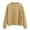 Khaki, variant on Woman Solid Color Sweatshirts Oneck Custom Logo Knitted Pullovers Thick Autumn Winter Loose Plus Size Hoodies Womens Clothing Cute Baggy Shirt