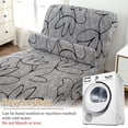thumbnail image 6 of Dznils Printed Armless Chaise Lounge Slipcover Stretch Polyester Furniture Chair Cover, Gray, 6 of 11