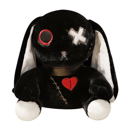 Halloween Rabbit Plush Toy | Halloween Bunny Stuffed Rabbit | Black/White/Pink Bunny Toy Dreadful Plushie Dolls Gifts for Age 14+