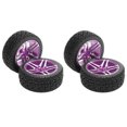 thumbnail image 2 of Pneus RC, Roues RC Haute Adhérence Pneu en Caoutchouc Roue en Aluminium Stable Concavo Texture Convexe Eco Friendly pour 1/10 RC Crawler Noir, Violet, Bleu, Rouge, Or, 2 of 7