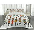 thumbnail image 2 of Ambesonne Tribal Quilted Coverlet 3 Pcs, Women, Queen Size, Multicolor, 2 of 4