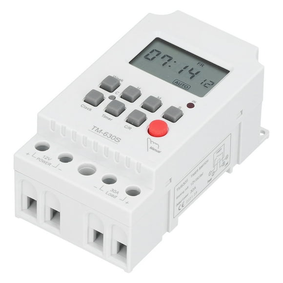 Herwey Light Control Timer Switch,Microcomputer Timer Switch 7‑Day Electronic Accessories With Digital Display For Light Control,7‑Day Timer Switch