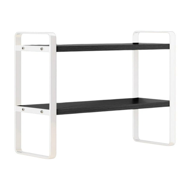 Ohufall Double-Tier Desktop Storage Shelf Desk Organizer with Storage Small Storage Bins Student Office Computer Desk Tiered Cabinet