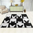 thumbnail image 3 of Dreamtimes Black White Cat Rabbit Chess Board Lightweight Carpet Mats, 6'8" x 4'10" Area Soft Rugs Floor Mat Rug Home Decoration for Kids Room Living Room, 80"x 58", 3 of 6