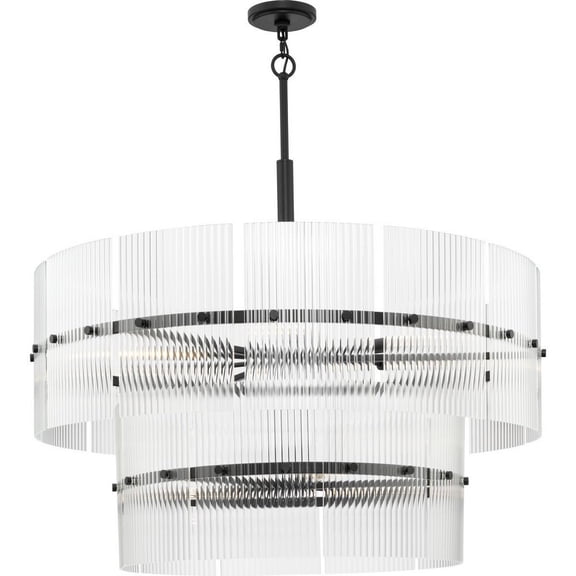 P400390-31M Progress Lighting Seville - 9 Light Chandelier-30 Inches Tall and 37.87 Inches Wide-Matte Black Finish