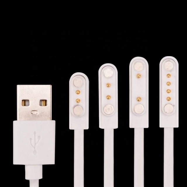 USB a resorte magnético cargado pogo pin 2pin 4pin cable cargador para reloj inteligente Sincero