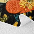 thumbnail image 5 of Erosebridal Hippie Wildflower Bed Spread Queen for Women Girls, Black Orange Boho Floral Queen Coverlet Set, 3-Piece, 5 of 7