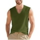thumbnail image 2 of Camiseta sin mangas con cuello en V para hombre, color liso, informal, con cuello en V, para vacaciones, entrenamiento, camiseta sin mangas, blusa de poliéster para hombre, 2 of 9