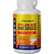 Psyllium Husk + CALCIUM Fiber Capsules Supplement, 220 Capsules