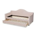 thumbnail image 5 of Baxton Studio Perry Light Pink Velvet Button Tufted Twin Size Daybed with Trundle, 5 of 11