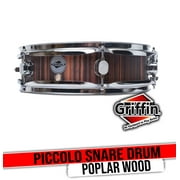 Griffin Snare Drum 13" x 3 - 5" Piccolo - 100% Poplar Wood Shell with Black Hickory Finish and Coated Drum Head - Professional Drummers Percussion Instrument with Bright Tone and Brilliant Attack