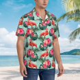 thumbnail image 3 of Susaid Palm Leaves Flamingo Print Short Sleeve Shirts Button Down Casual Shirts Summer Beach Aloha Button Down Short Sleeve for Men ,Small, 3 of 7